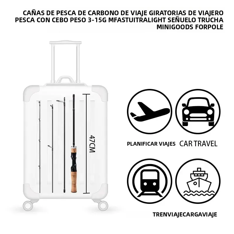 Caña ultraligera DEUKIO de carbono para spinning y trucha - imagen 5