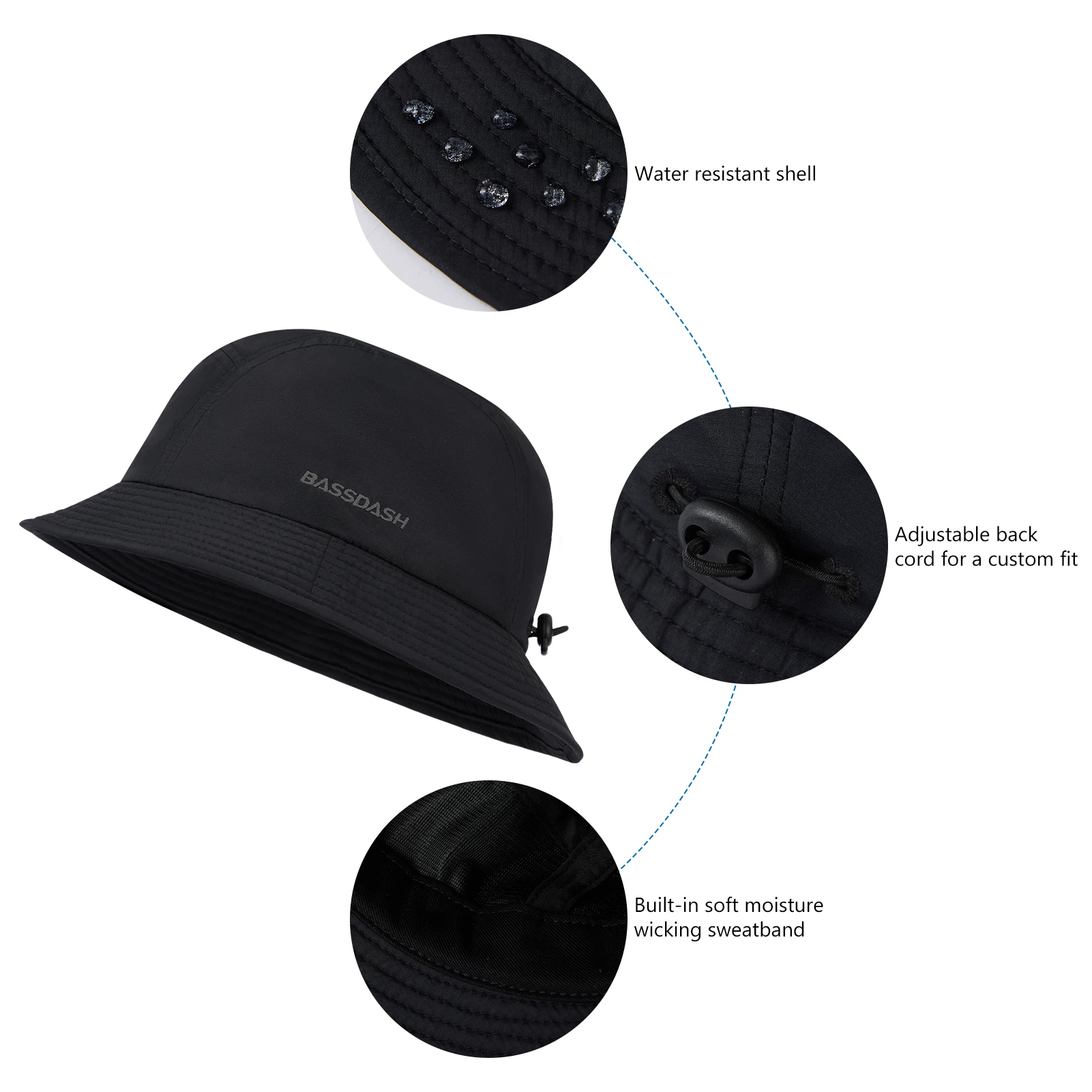 BASSDASH FH13 Sombrero de pesca UPF50+ plegable resistente al agua - imagen 5