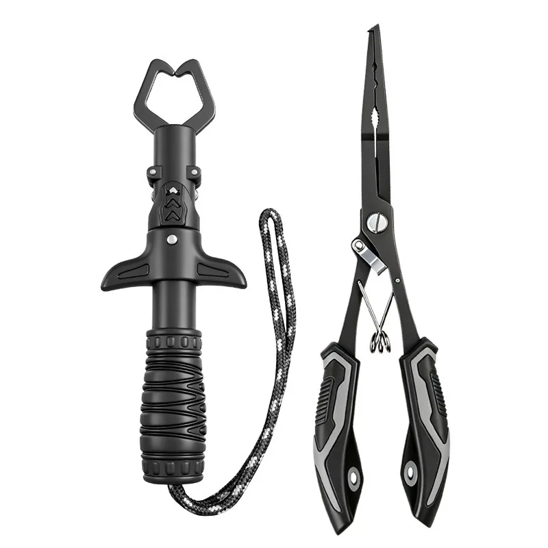 Alicates para señuelos y pinza peces pequeños de acero titanio negro - imagen 2