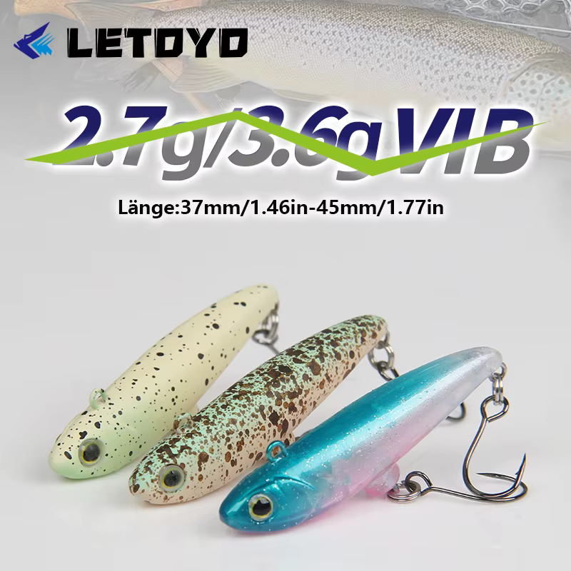 LETOYO Señuelo VIB Luminoso UV para Trucha y Perca