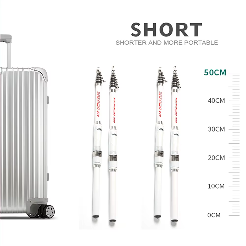 Cana telescopica de fibra de carbono para viajar - longitud ajustable - imagen 4