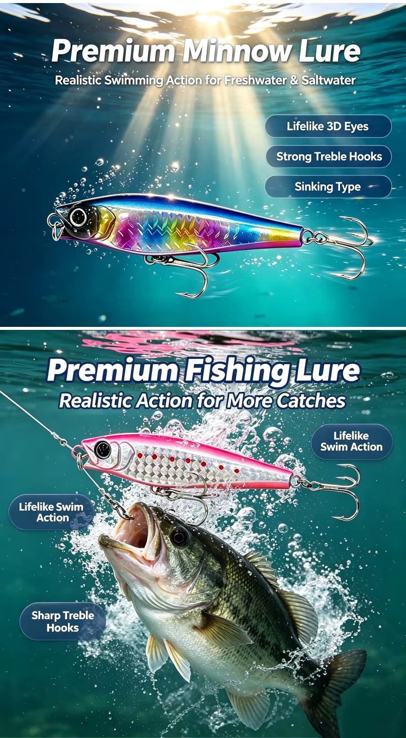 Detalle del señuelo para pesca de lubina