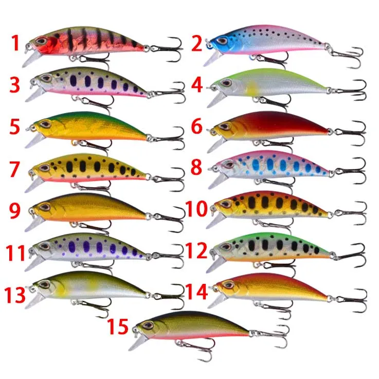 Señuelos Minnow artificiales hundidos para trucha y black bass - imagen 2