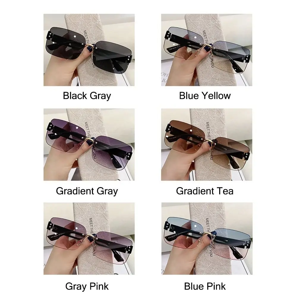 Vista frontal de lentes degradadas rectangulares