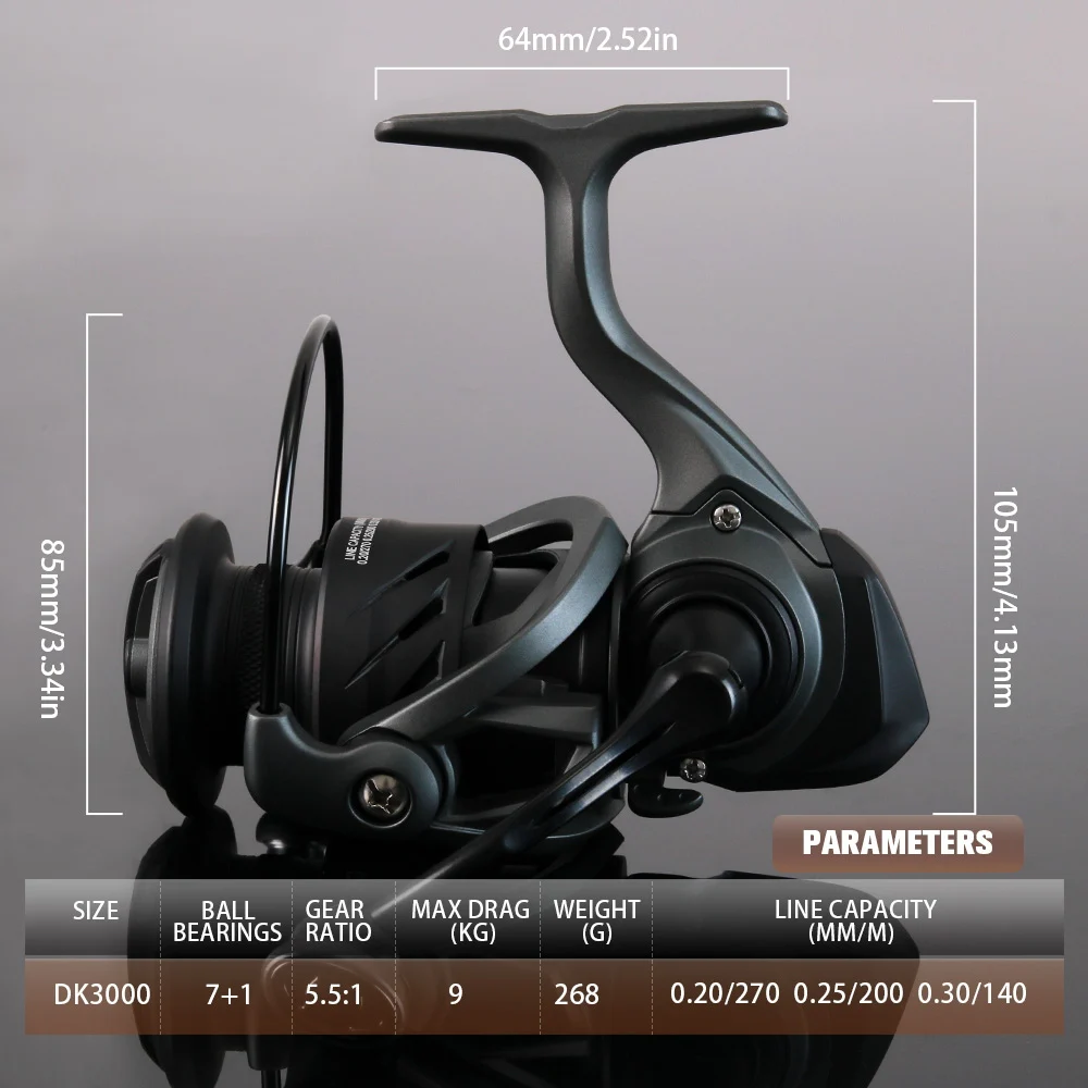 Carrete Spinning Bakawa 5.5:1 – Alta Velocidad para Pesca de Carpas - imagen 3