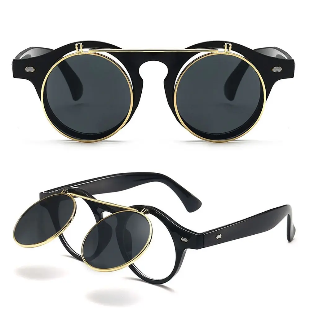 Gafas de sol pesca Retro montura redonda tapa abatible doble capa - imagen 5