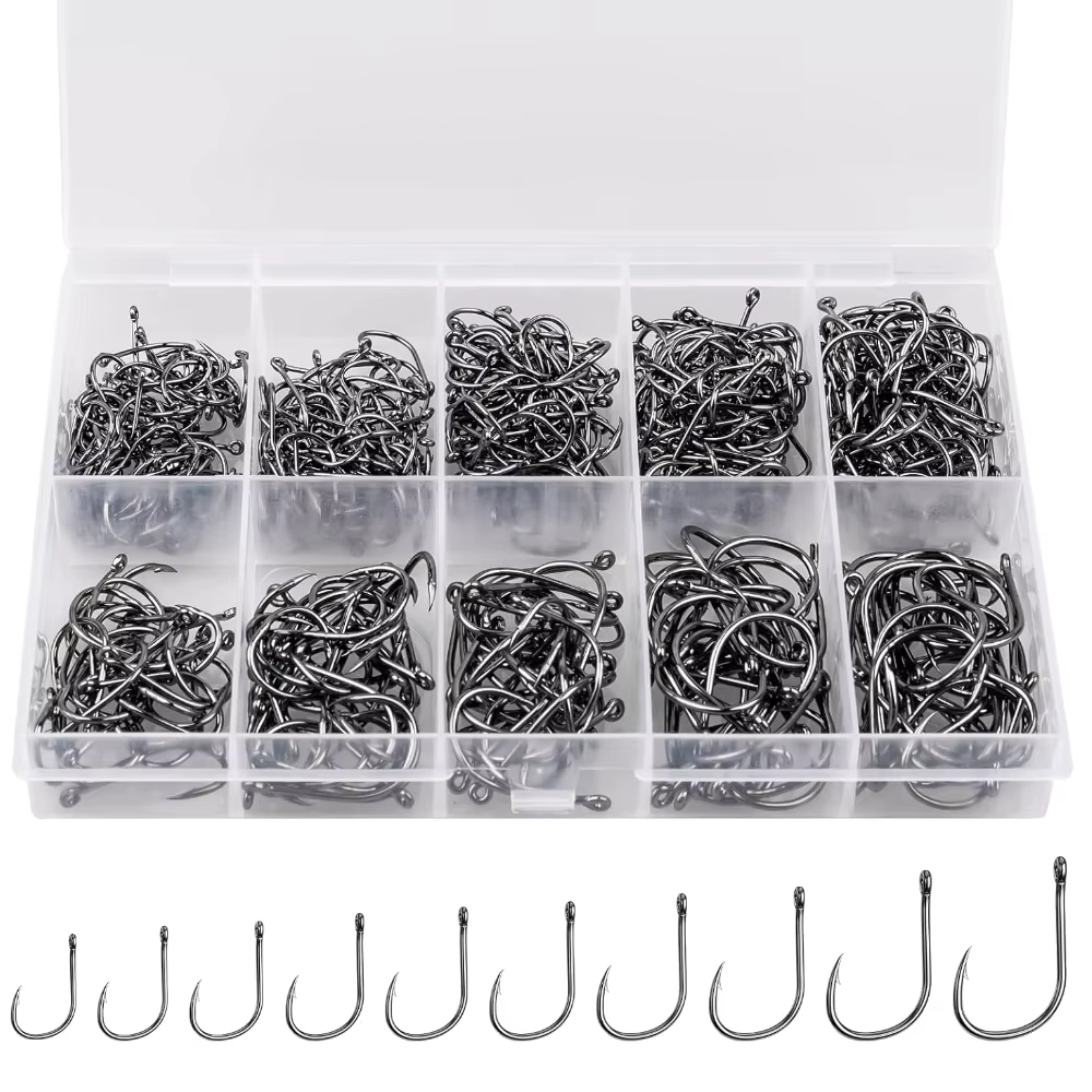 Kit Anzuelos para Carpa – Agua Dulce y Salada con Caja Portátil