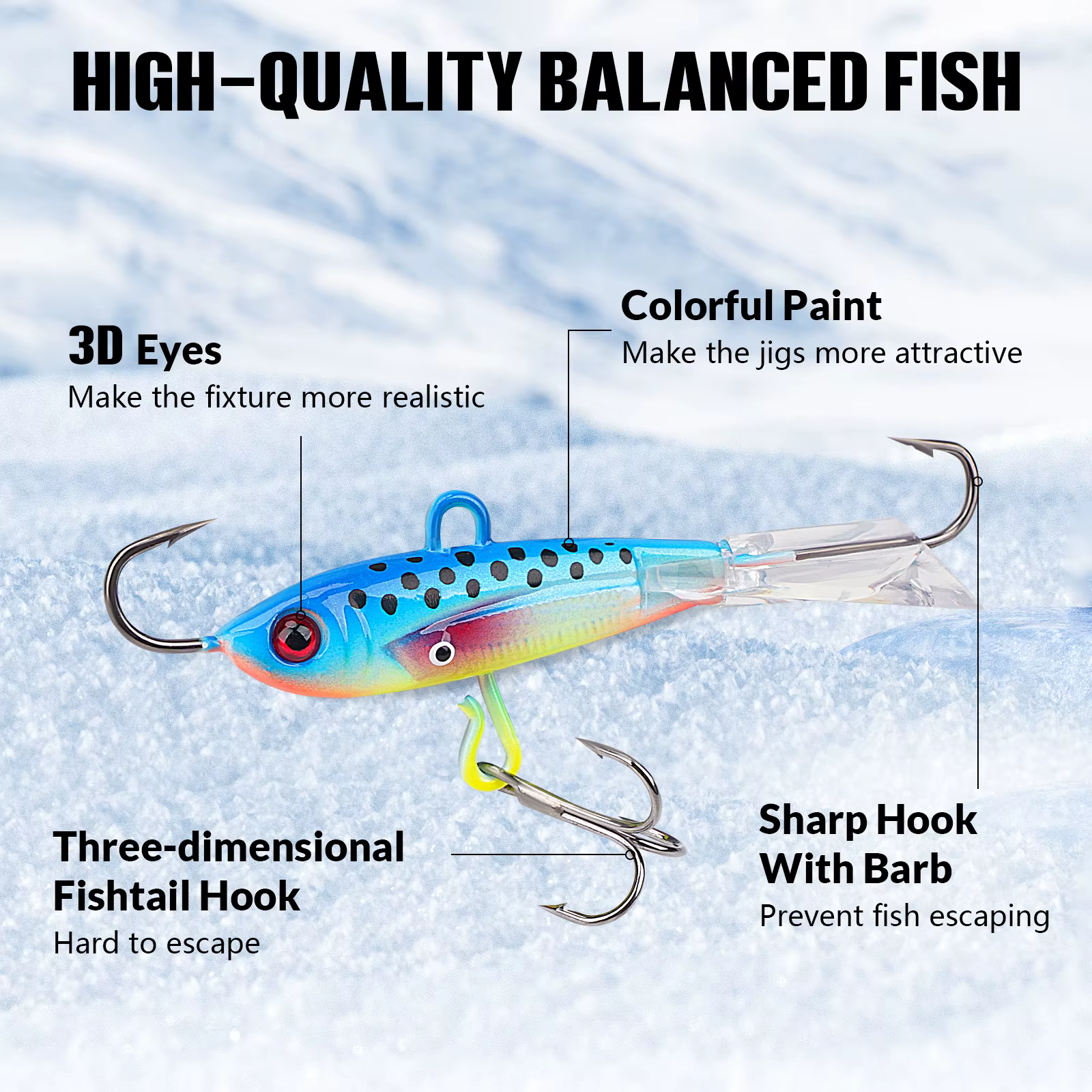 Kit Jig Head Micro Vinilos Luminosos – Anzuelos Pesca en Hielo - imagen 3