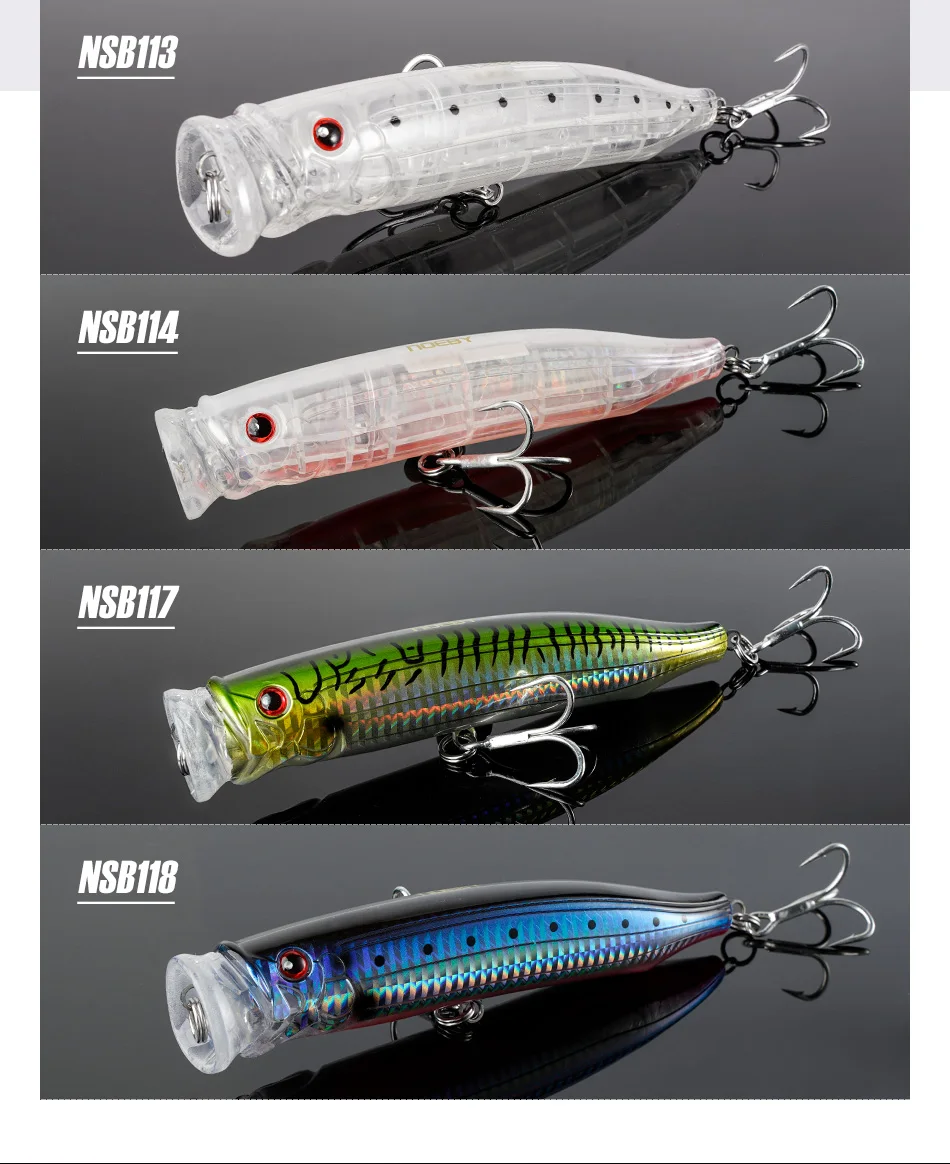 Noeby Feed Popper – Señuelo popper superficie agua salada - imagen 5