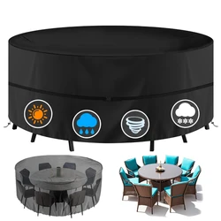 Oxford 210D Cubiertas impermeables para mesa redonda y ratán de jardín