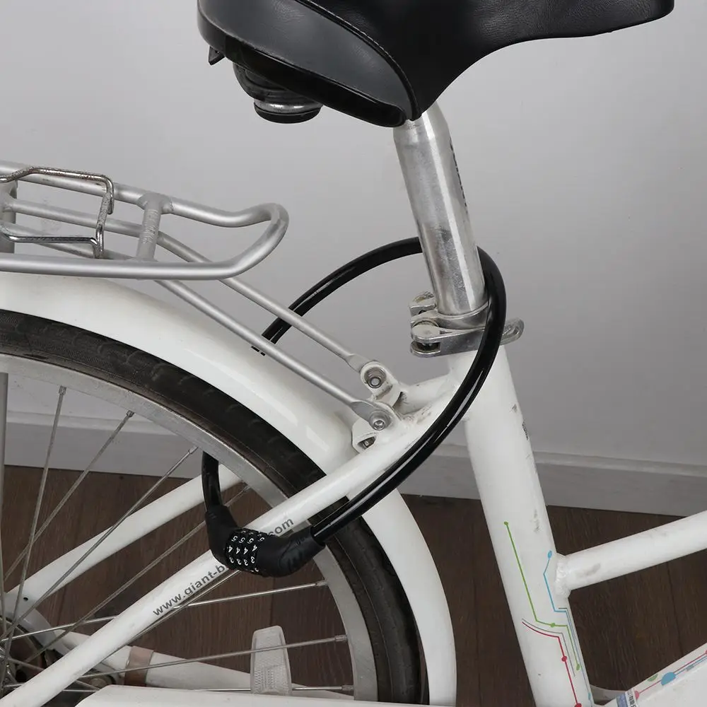 Candado para bicicleta con cable de acero y combinación de seguridad - imagen 3