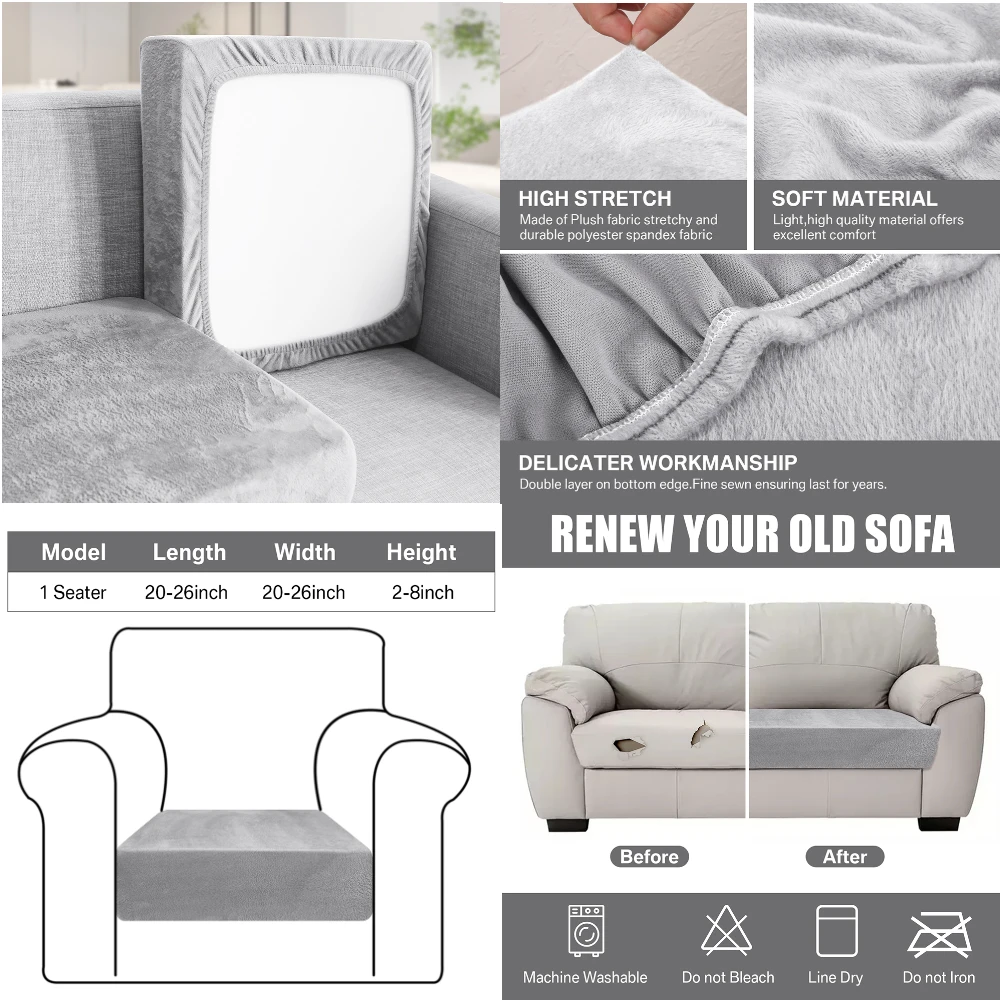 Fundas de sofá de terciopelo elástico – Protection para muebles Chesterfield - imagen 2
