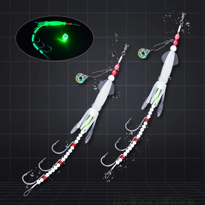 Señuelo calamar luminoso UV wobbler para rockfishing en mar - imagen 3