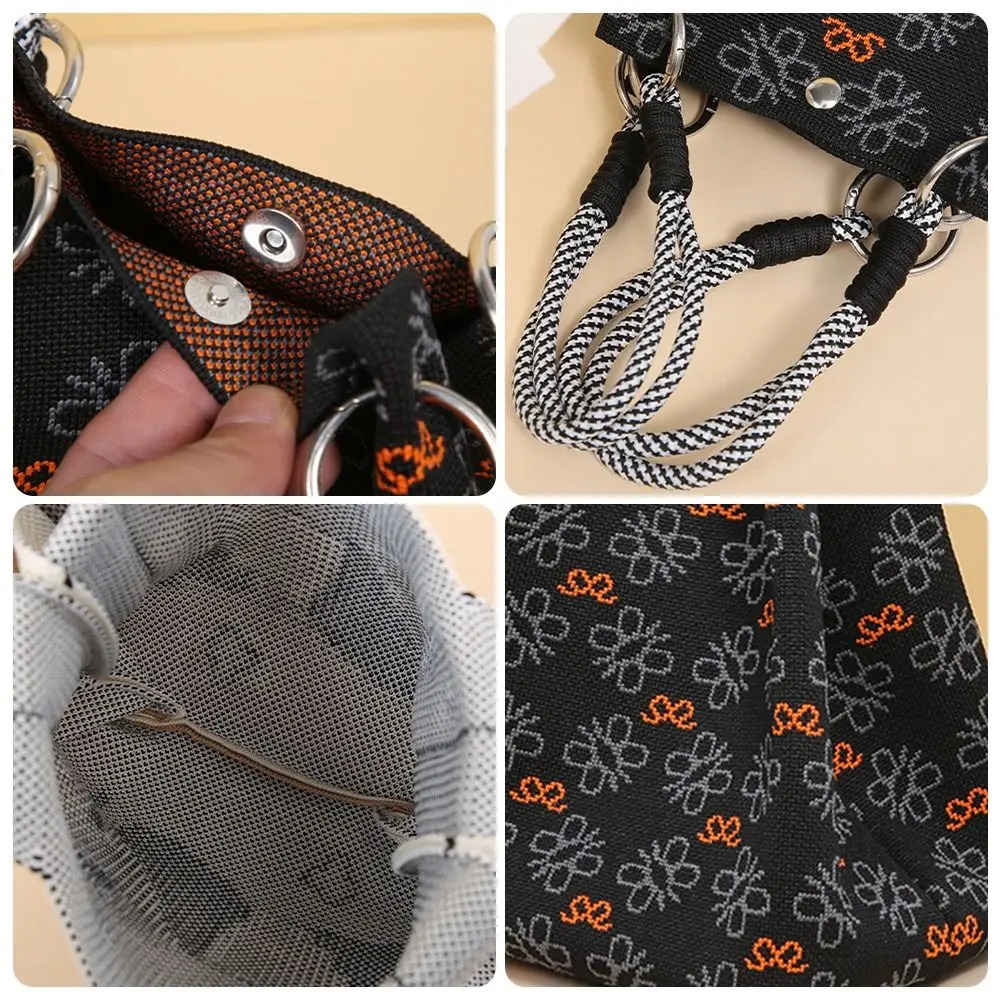 Variedad de estilos del bolso tejio tipo cubo
