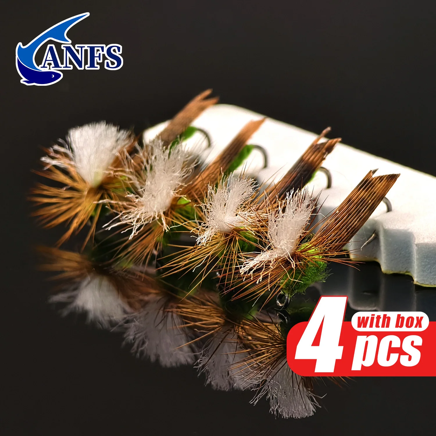 ANFS Moscas tipo paracaídas con anzuelo para pesca con mosca - imagen 4