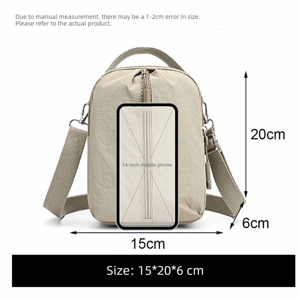 Bolsa bandolera impermeable de nailon ligera para móvil y senderismo - imagen 3