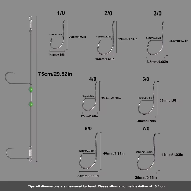Pack de 6 líneas de pesca en acero inoxidable