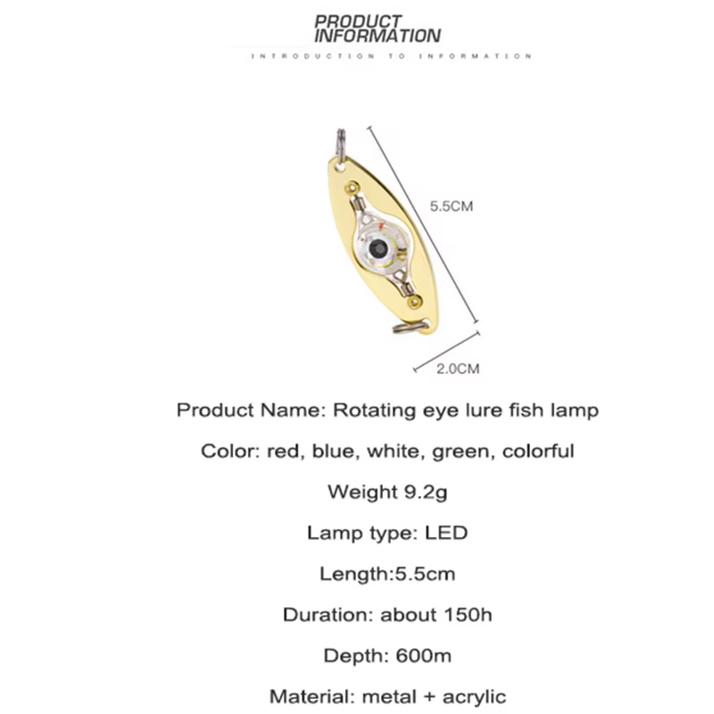 Señuelo de pesca con luz LED forma ojo subacuático - aparejo ligero - imagen 5