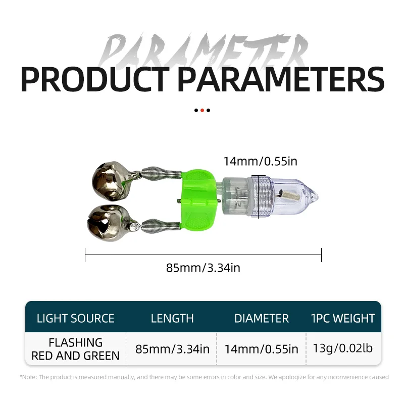 ShareShark Campanas de pesca con luz LED y alarma nocturna para clip - imagen 3