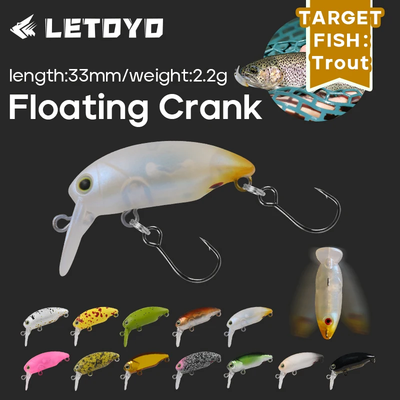 LETOYO Mini Señuelo de Manivela Flotante – Sonido para Trucha - imagen 3