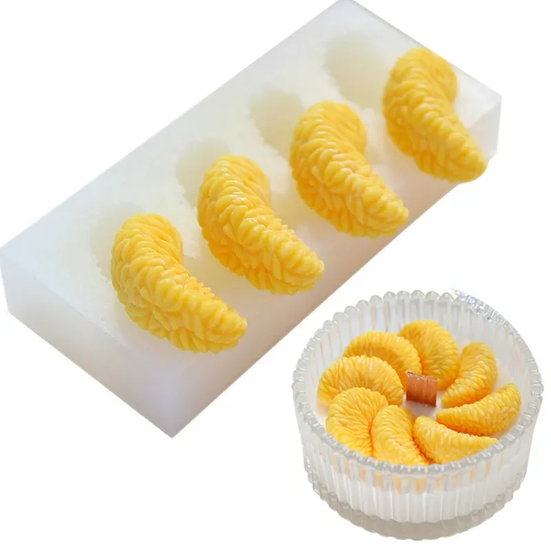 Molde de silicona naranja semicircular de flor para jabón artesanal - imagen 2