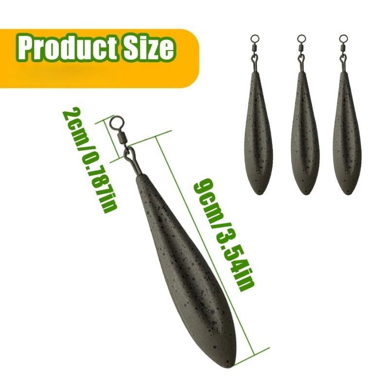 Plomos de pesca lágrima bajo arrastre lámina de sauce lances largos - imagen 3