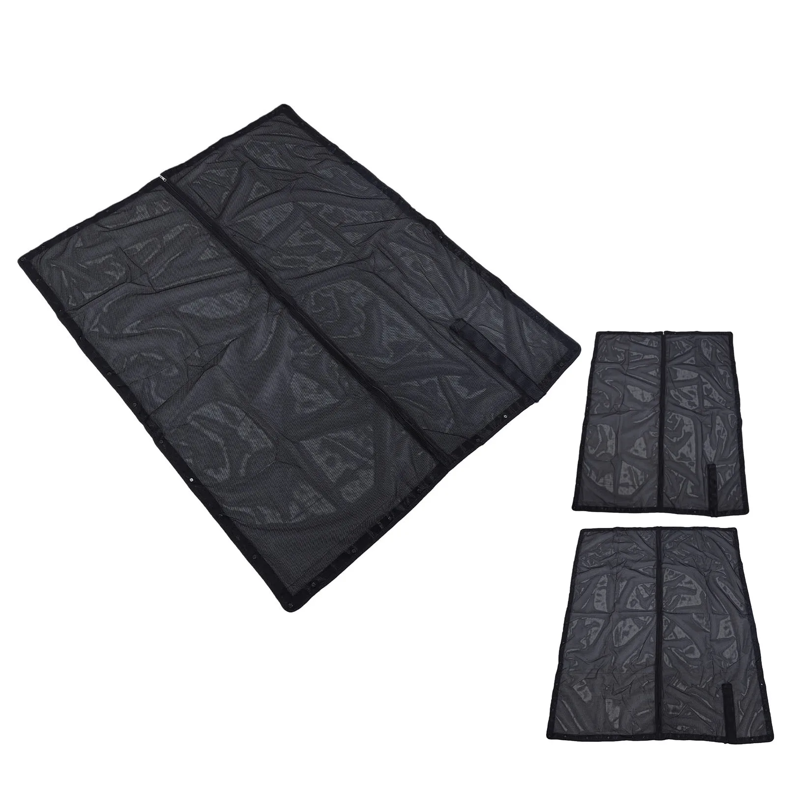 Malla mosquitera para furgoneta de camping instalada en puerta lateral