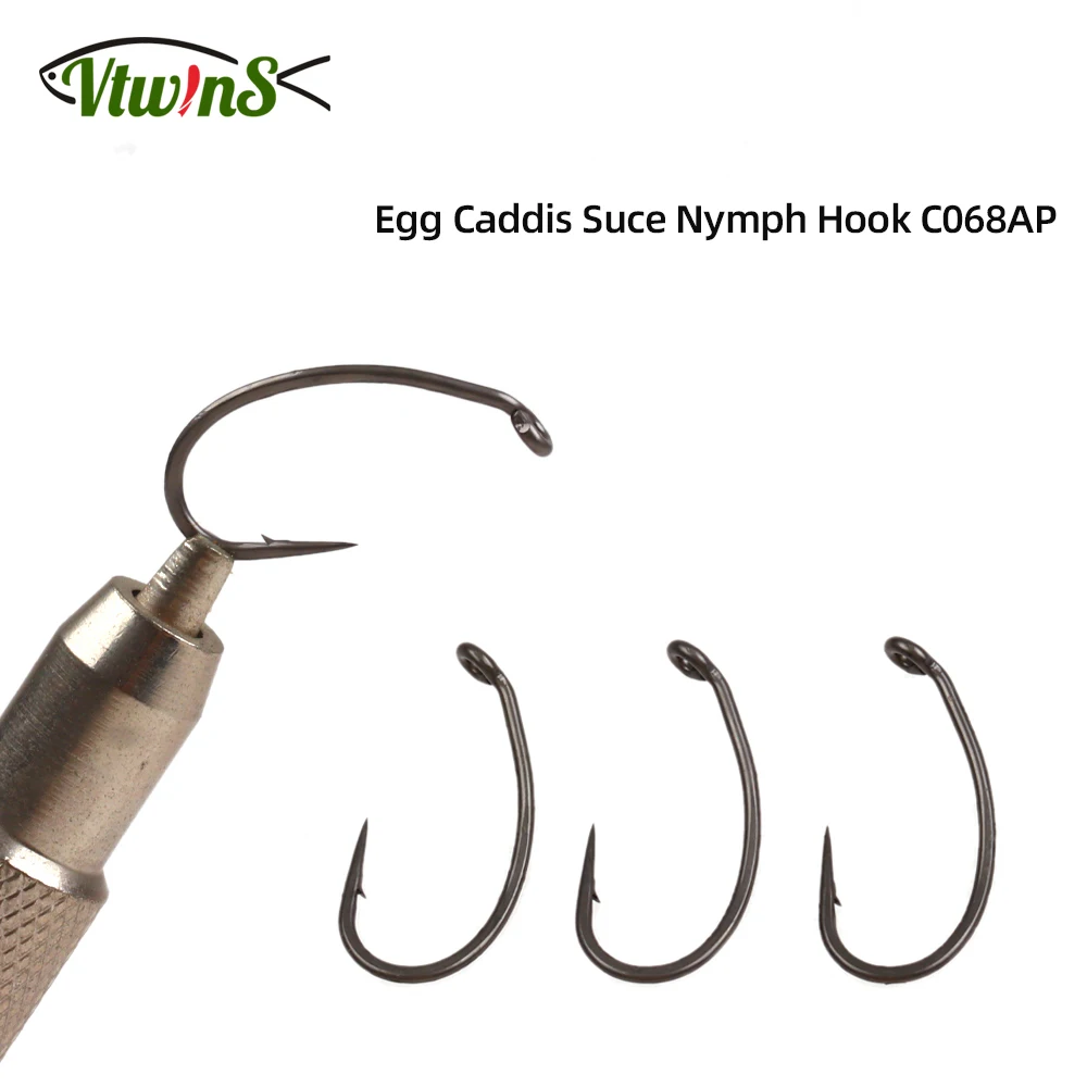 Anzuelos mosca offset Caddis Scud Vtwins, para trucha y salmón
