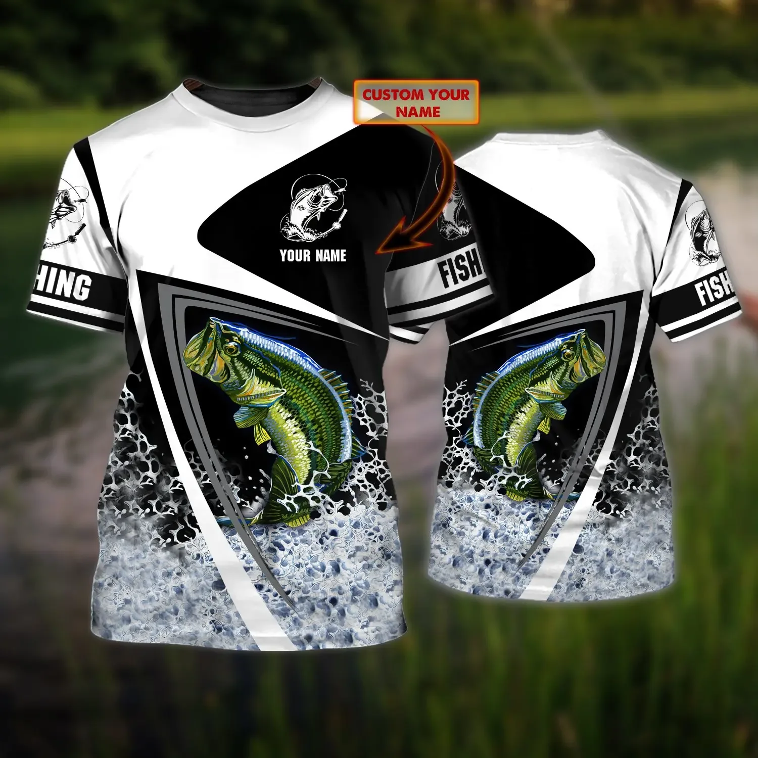 Camiseta personalizada 3D para pesca Bass TX257 – Manga corta Unisex - imagen 4