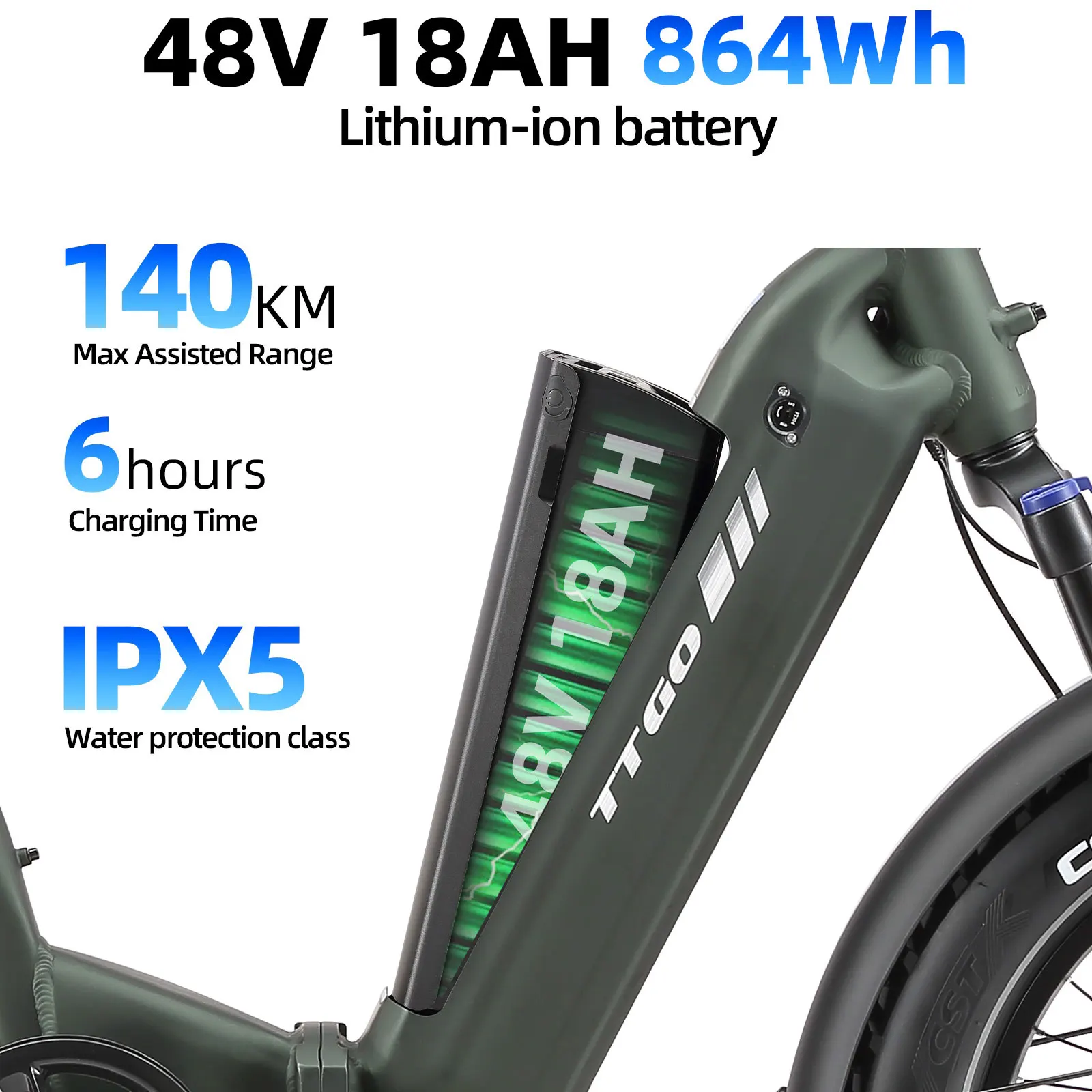 Bicicleta eléctrica plegable TTGO F6 Boost terreno freno hidráulico - imagen 4