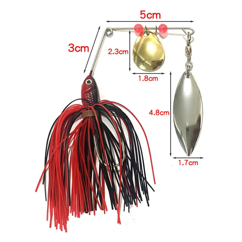 Spinnerbait Metal Lucio – Skirt silicona anzuelo afilado - imagen 5