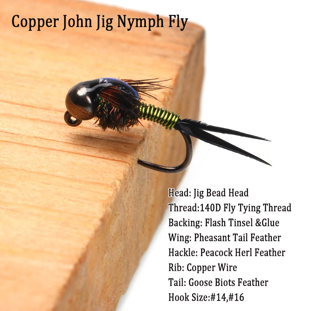 Jig Bead Head cobre Wifreo sin púas para ninfa y trucha - imagen 4