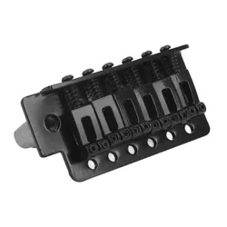 Puente de trémolo de guitarra con 6 cuerdas metálico negro/plateado