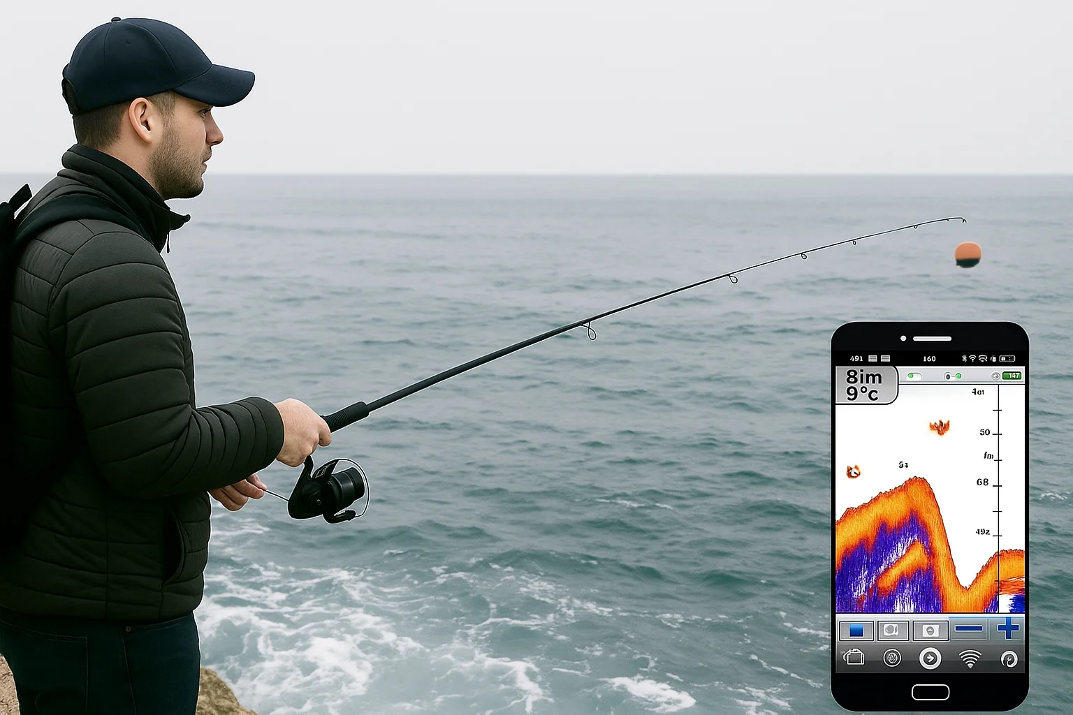 Sonda inalámbrica para pesca en mar y lago