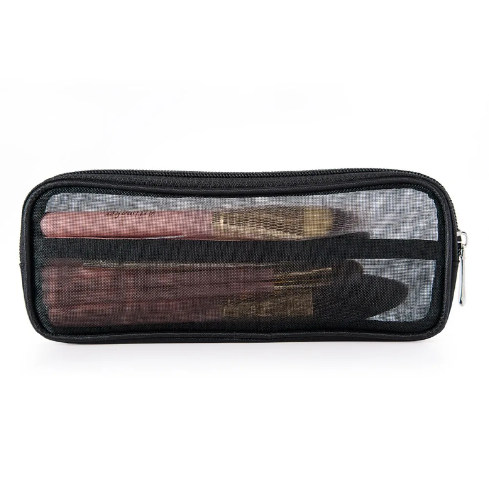 Estuche de viaje para brochas de maquillaje con cierre y malla - imagen 4