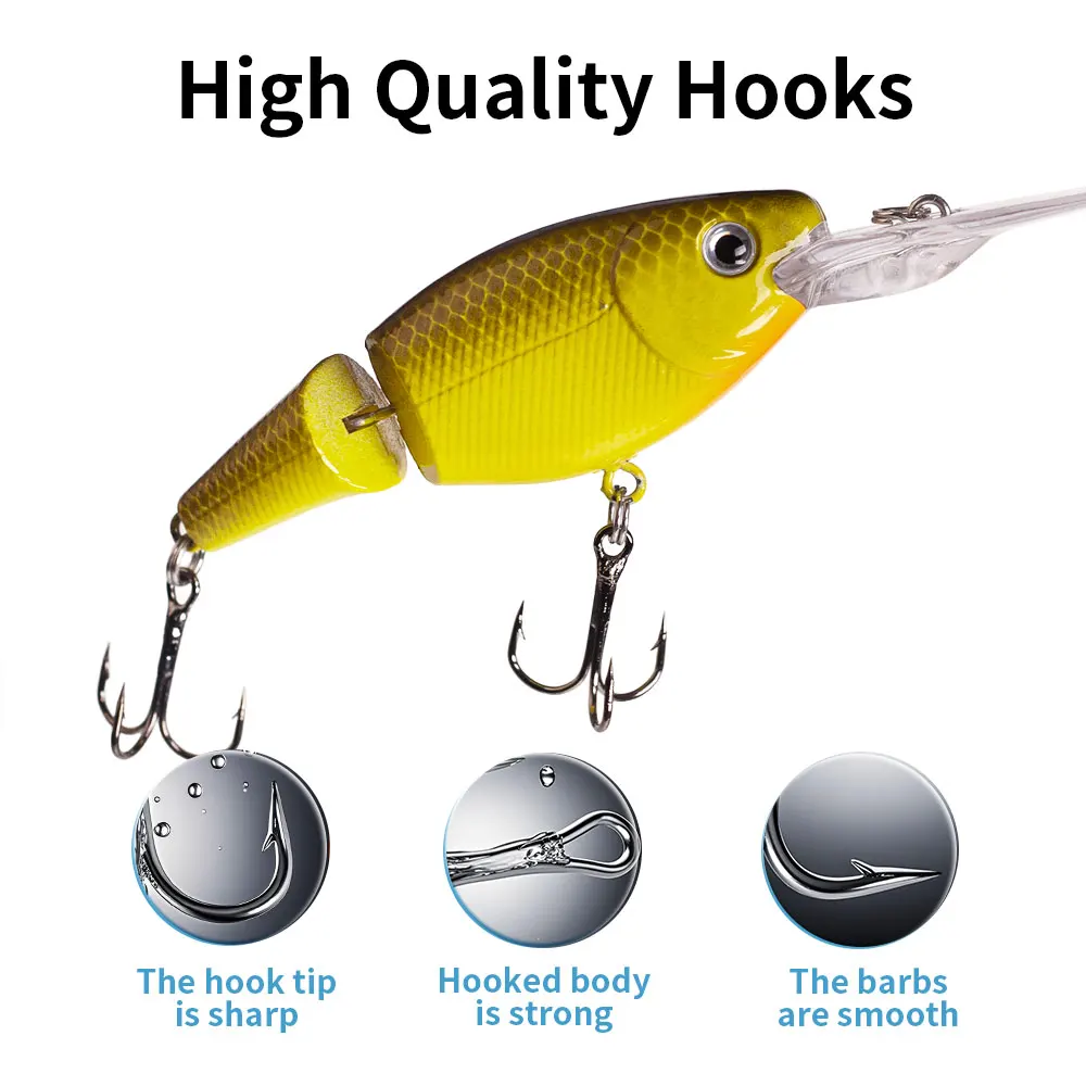 Hanlin Wobbler Minnow flotante para lucio y lubina, crankbait - imagen 3