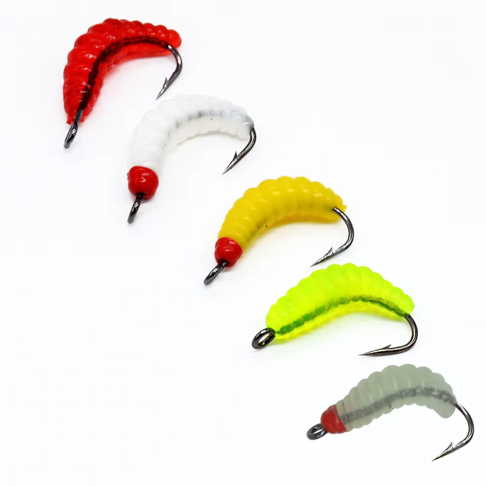 Jig Head con Vinilo Larva – Señuelo Blando de Pesca - imagen 4