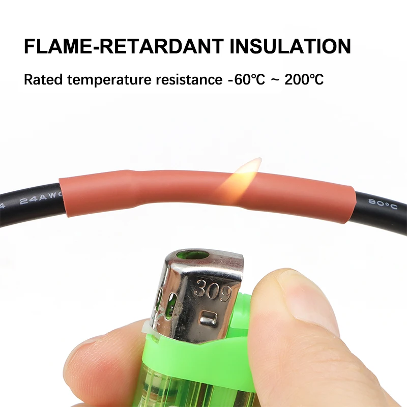 Tubo termorretráctil de silicona rojo, resistente al calor - imagen 4