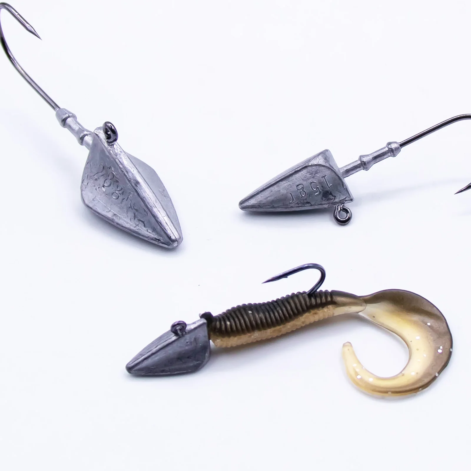 FishTrip Anzuelos Jig Head triangulares para vinilo – Tipo barco - imagen 3