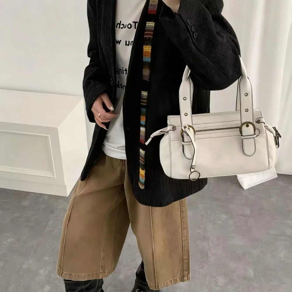 Bolso de mano gran capacidad piel sintética estilo vintage - imagen 3