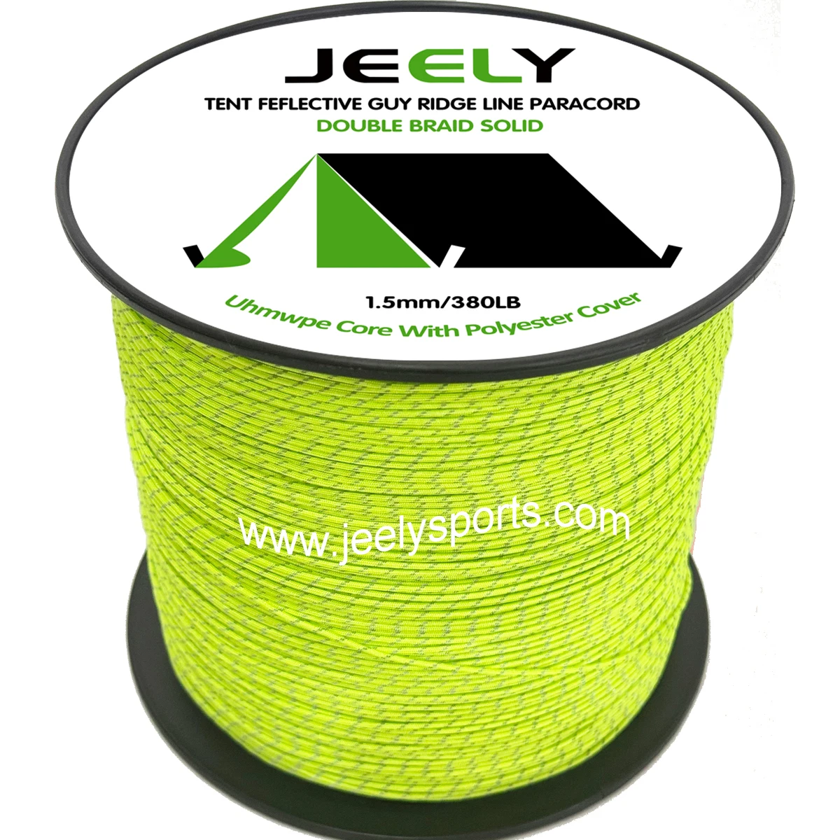 Cuerda UHMWPE con chaqueta de poliéster y rastreadores reflectantes
