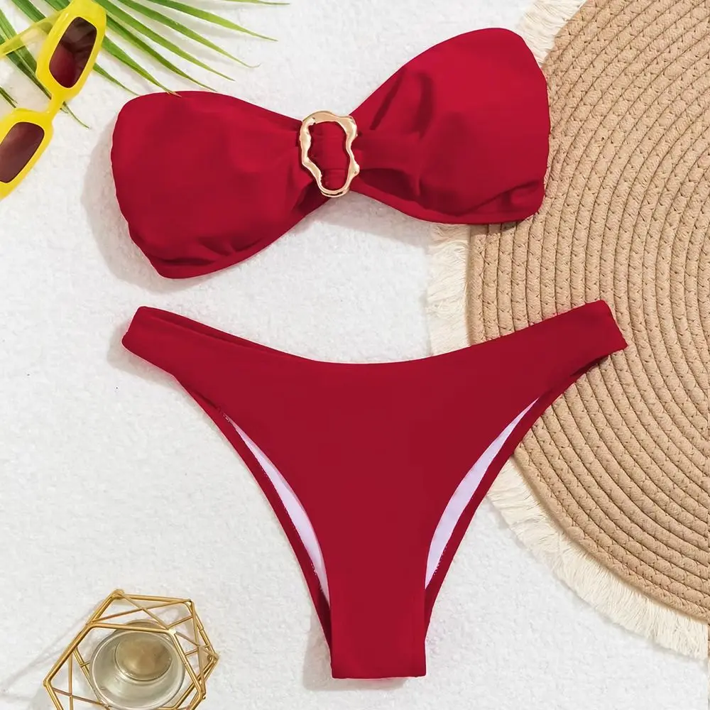 Bikini push-up bandeau de moda para verano, traje de baño - imagen 4