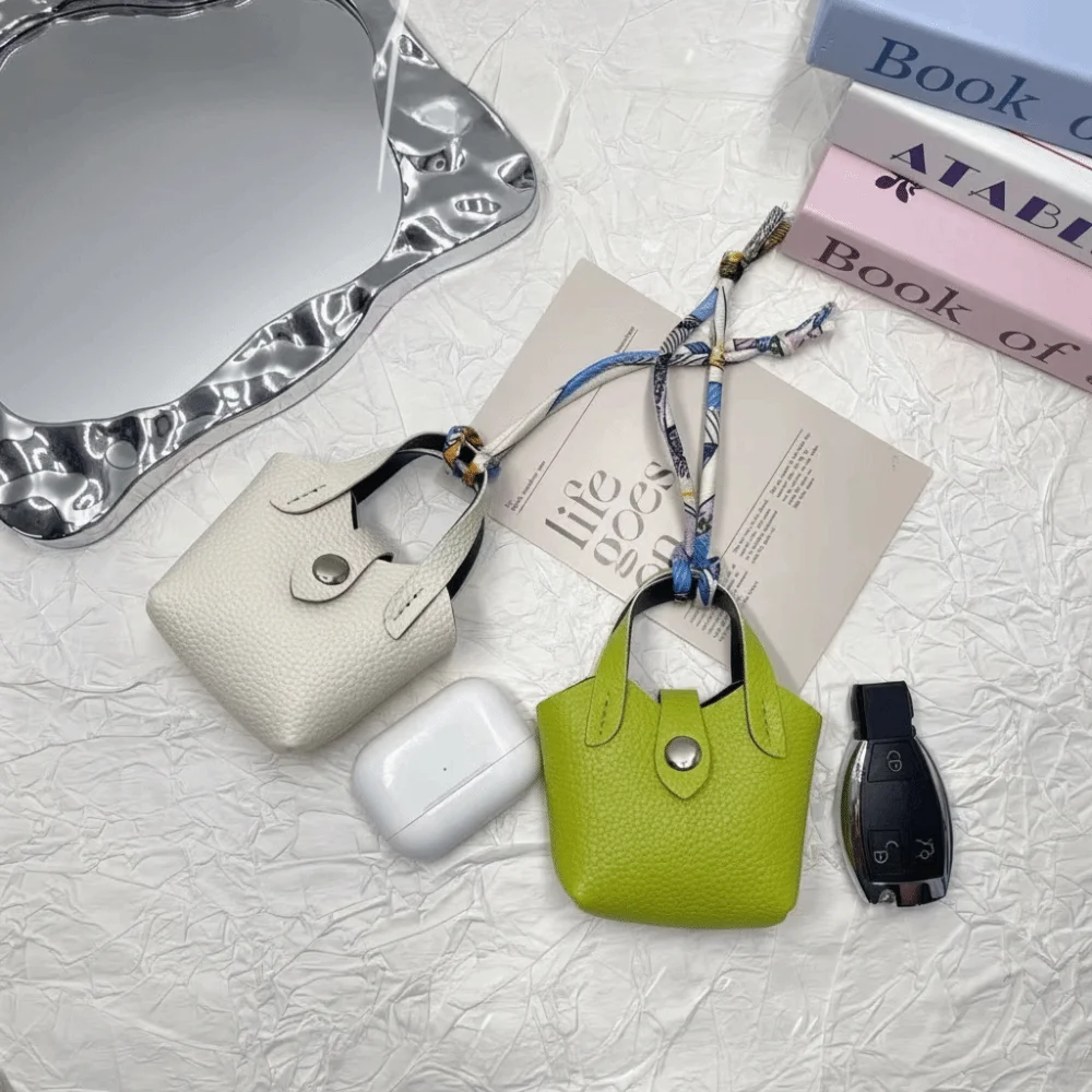 Bolsa para auriculares Bluetooth de cuero PU con llavero portátil - imagen 3
