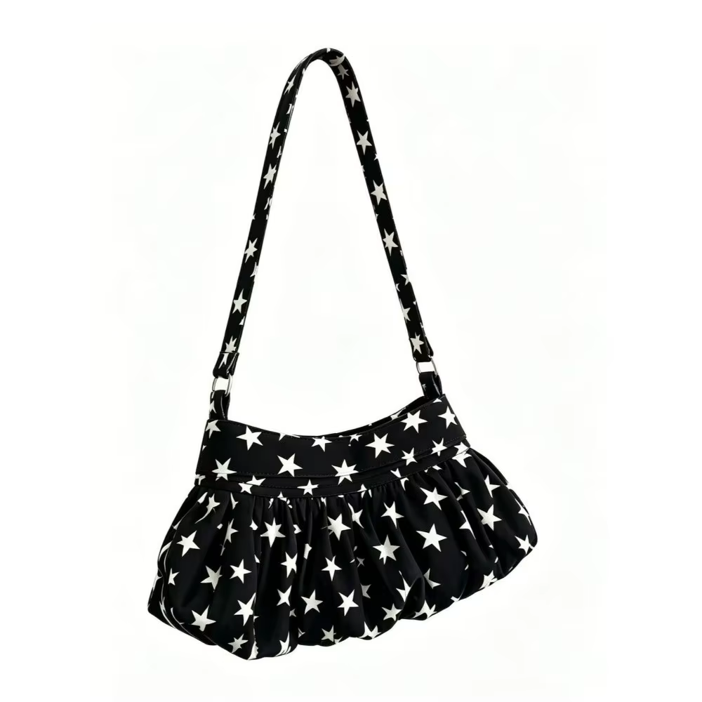 Bolso bandolera plisado niña – Estampado lunares encaje gran capacidad - imagen 2