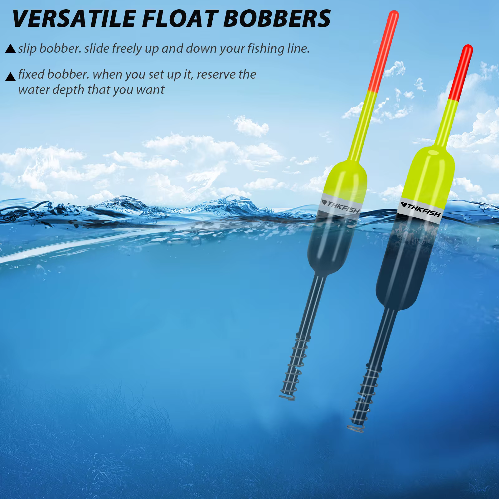 THKFISH Flotadores Deslizantes de Balsa – Crappie y Lubina - imagen 5