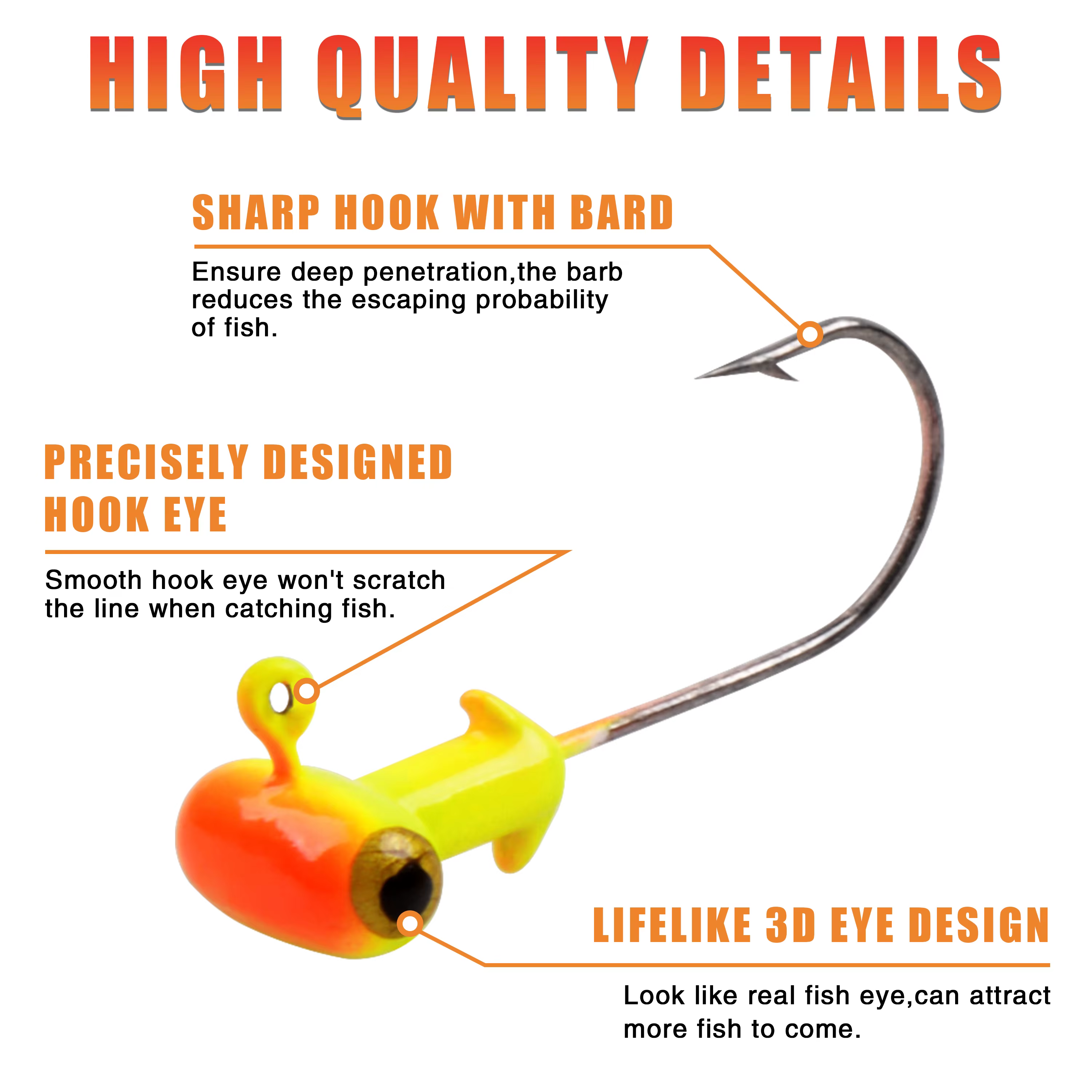 Jig Heads doble ojo – Acabado brillante para black bass - imagen 3