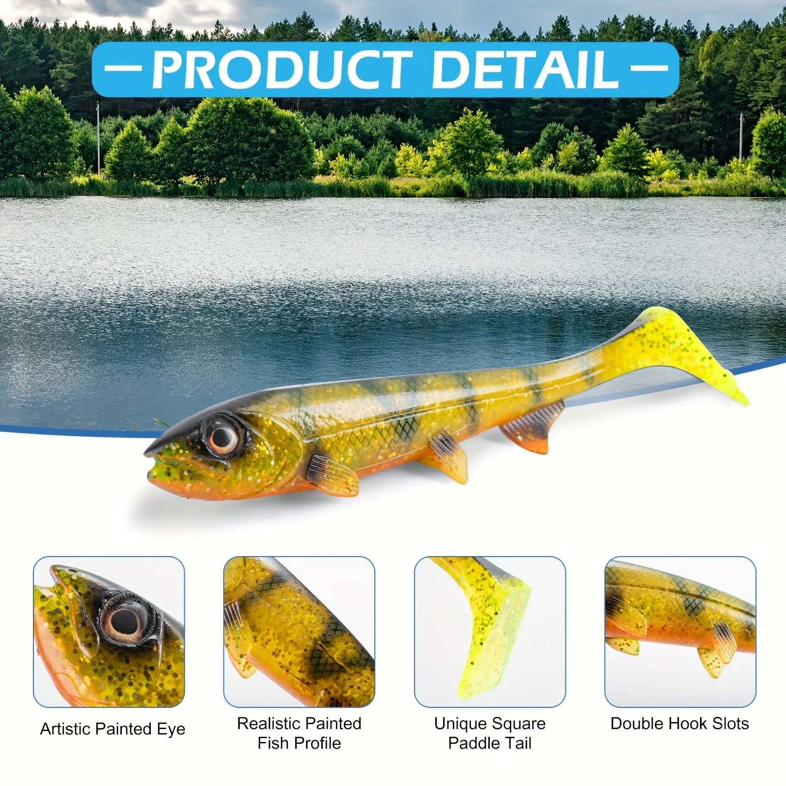 Swimbait de cola cuadrada en color realista