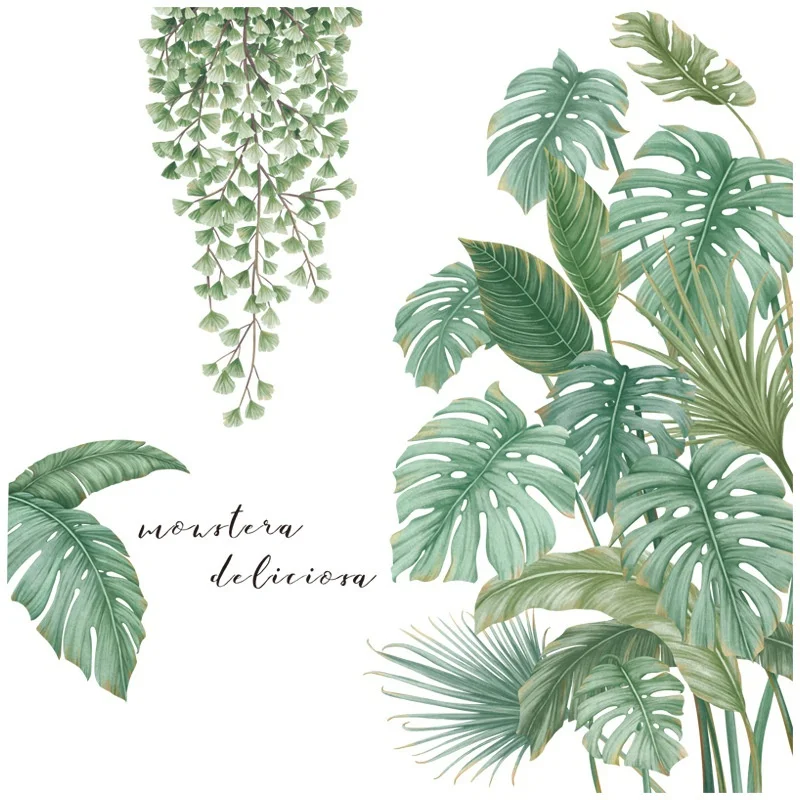 Pegatina pared pesca Monstera Tropical – Vinilo nórdico decoración - imagen 5