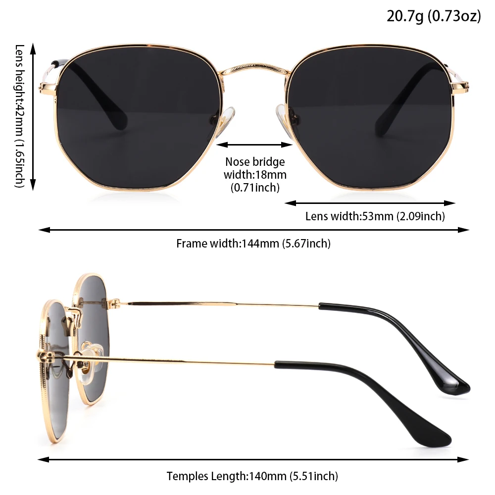 Gafas polarizadas pesca UV400 – Montura metálica, lentes cuadradas espejo - imagen 5