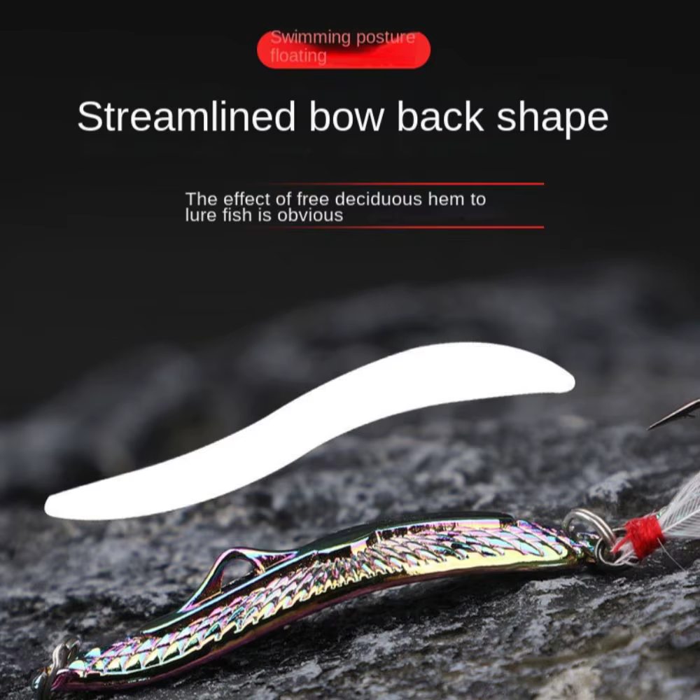 Señuelo de pesca triple con anzuelo, metal oro y plata